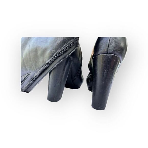 Metoo Decoda1 leather heeled black boots women’s size 8m - Picture 8 of 9